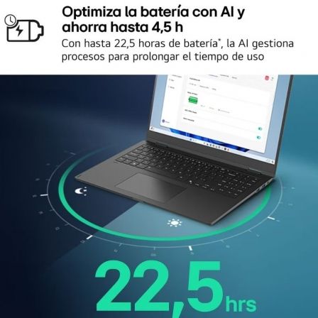 LG Gram 16ZD90T-G.AX88B Portátil 16WQXGA Intel Core Ultra 7 32GB RAM 1TB SSD Negro